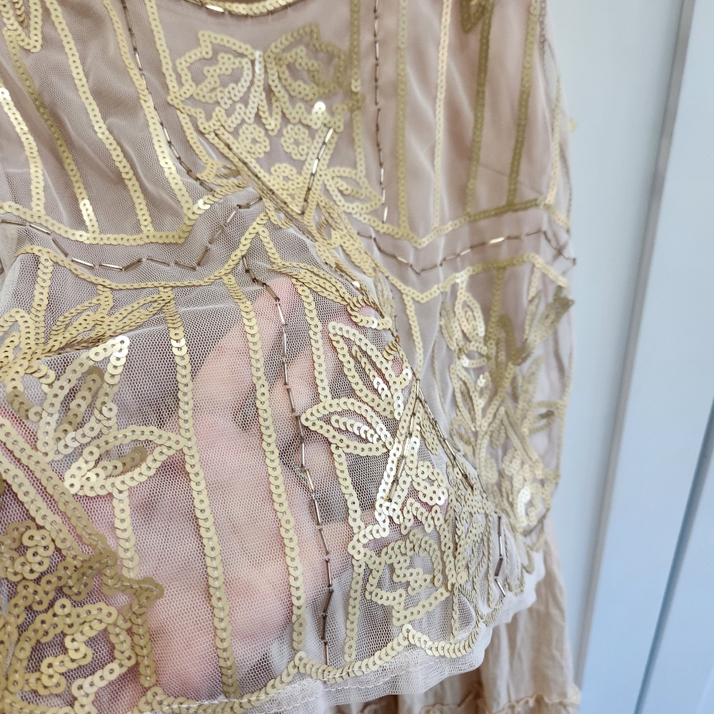 Anthropologie Ryu Maxi Sequin Boho Dress size Small - Picture 7 of 16